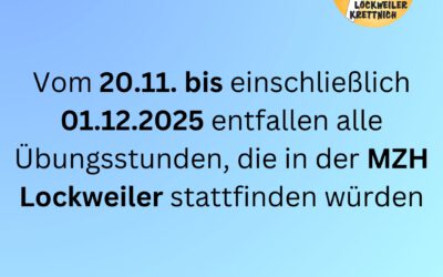 Hallensperrung vom 20.11. bis 01.12.2025